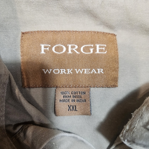 Forge Workwear Pearl Snap Canvas Shirt XXL Tan Brown Western - Picture 4 of 8